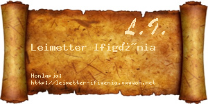 Leimetter Ifigénia névjegykártya